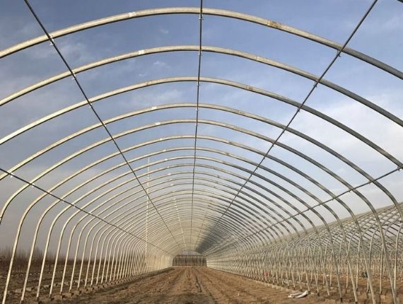 Farm greenhouse under construction