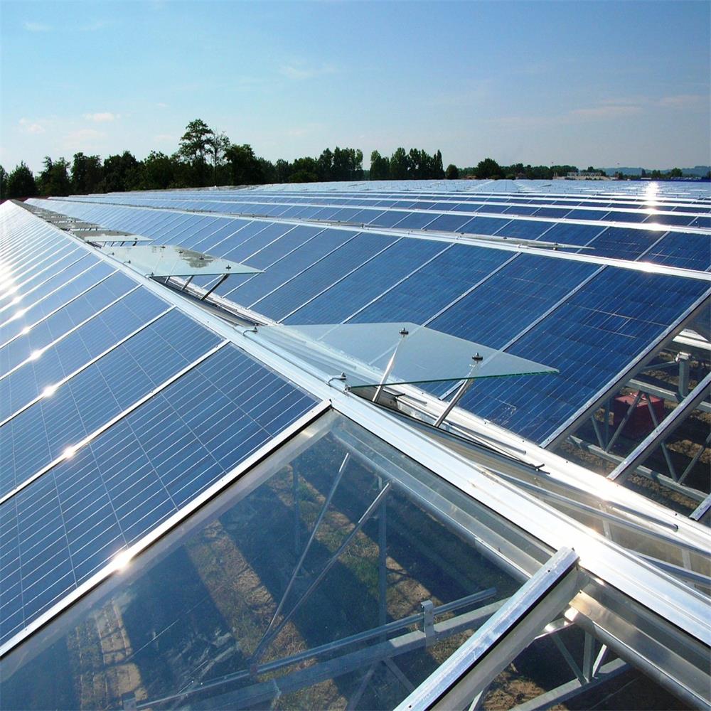 Large greenhouse with solar panels