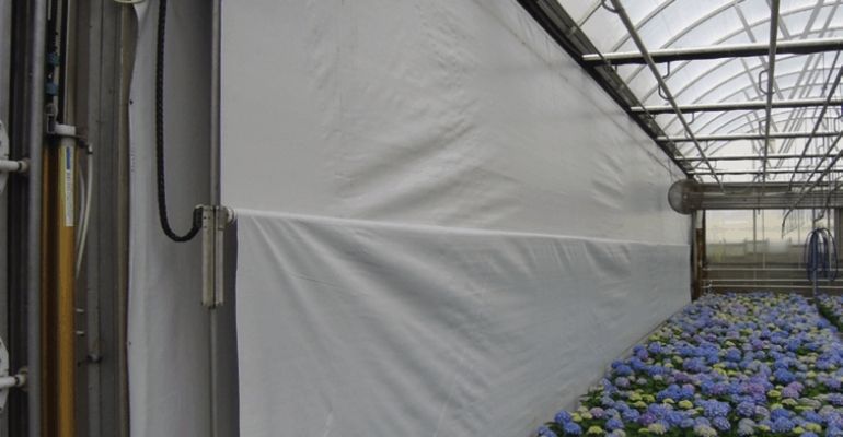 multispan greenhouse energy curtains
