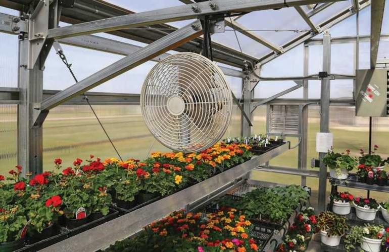 Large greenhouse fan system