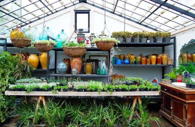 Multispan greenhouse Racks