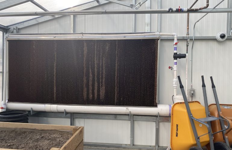 Vegetable greenhouse cooling system